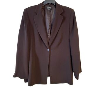 Kasper Elegant Dark Brown Blazer with Skirt